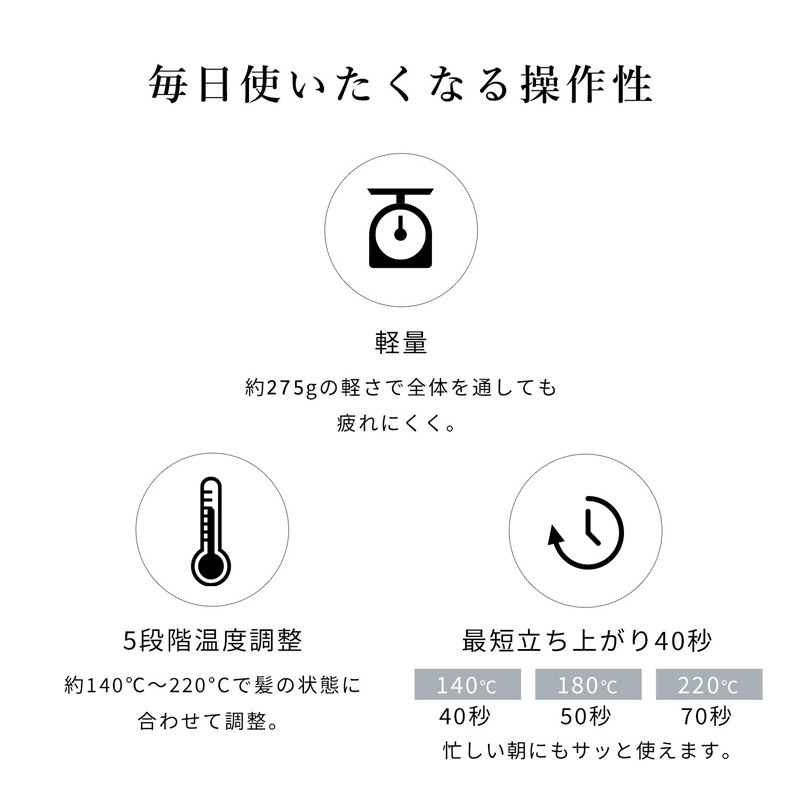 リファビューテック ストレートアイロン ブラック